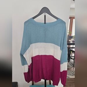 Stylish Colorblock Crew Neck Sweater